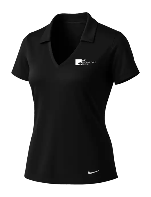 NIKE Black Womens Dri-Fit Vertical Mesh Polo w/My Urgent Care Logo
