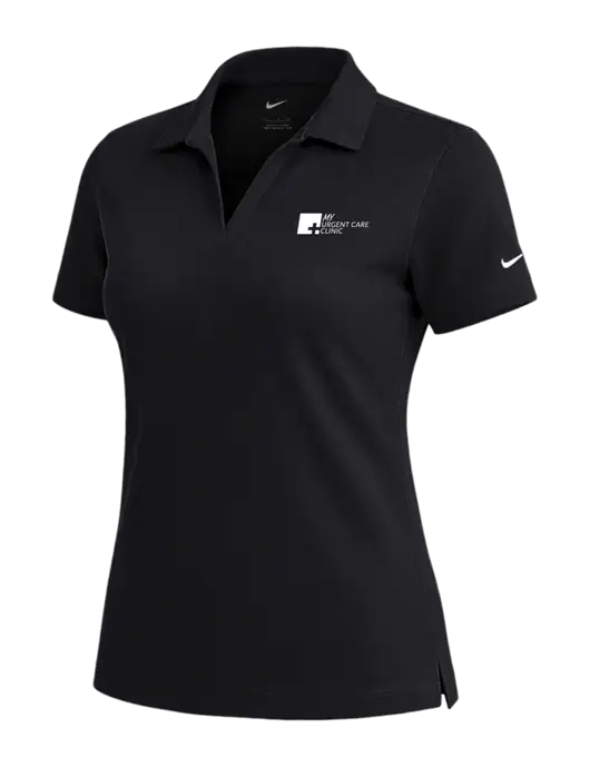 NIKE Black Womens Dri-Fit Micro Pique Polo w/My Urgent Care Logo