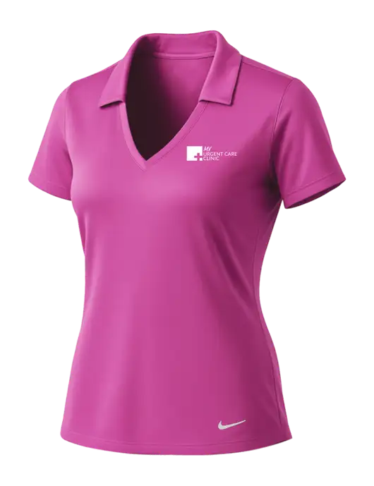 NIKE Pink Fire Womens Dri-Fit Vertical Mesh Polo w/My Urgent Care Logo