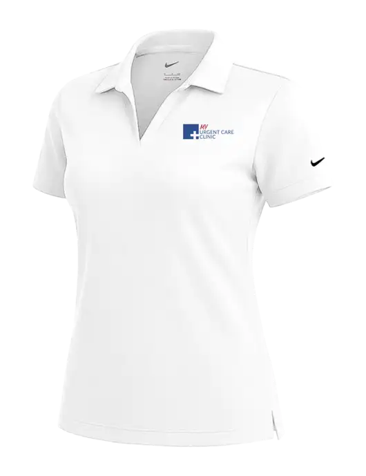 NIKE White Womens Dri-Fit Micro Pique Polo w/My Urgent Care Logo