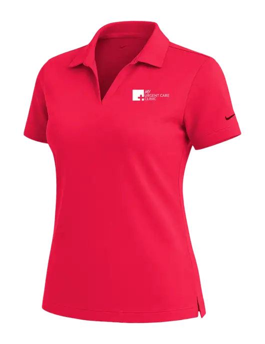 NIKE Red Womens Dri-Fit Micro Pique Polo w/My Urgent Care Logo