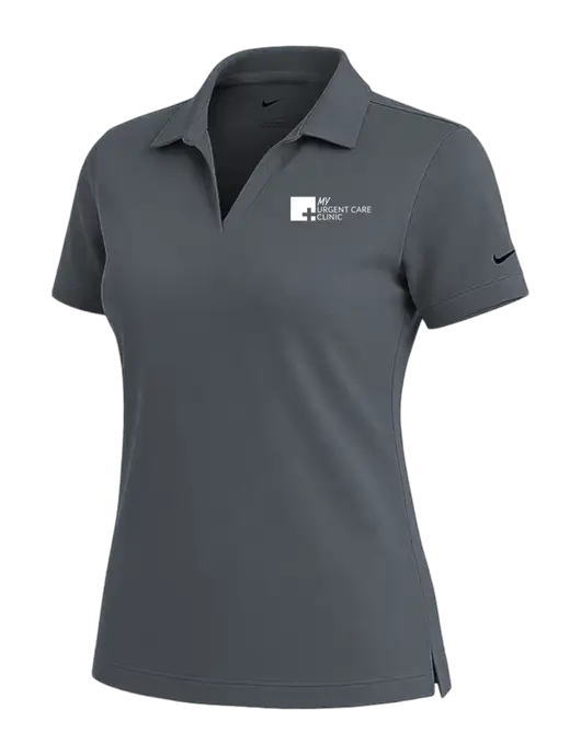 NIKE Dark Grey Womens Dri-Fit Micro Pique Polo w/My Urgent Care Logo