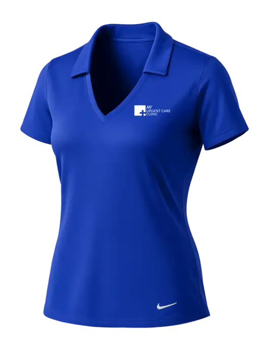 NIKE Dark Royal Womens Dri-Fit Vertical Mesh Polo w/My Urgent Care Logo