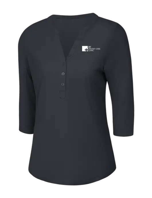 OGIO Charcoal Grey Jewel Henley w/My Urgent Care Logo