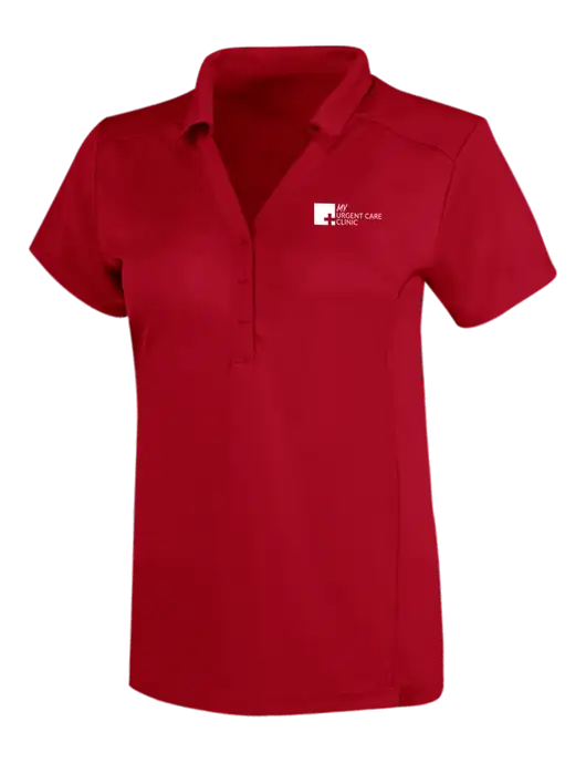OGIO Red Womens Framework Polo w/My Urgent Care Logo