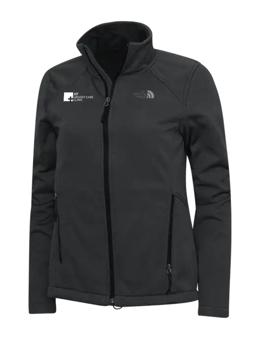North Face Dark Grey Heather Womens Ridgewall Soft Shell Jacket w/My Urgent Care Logo