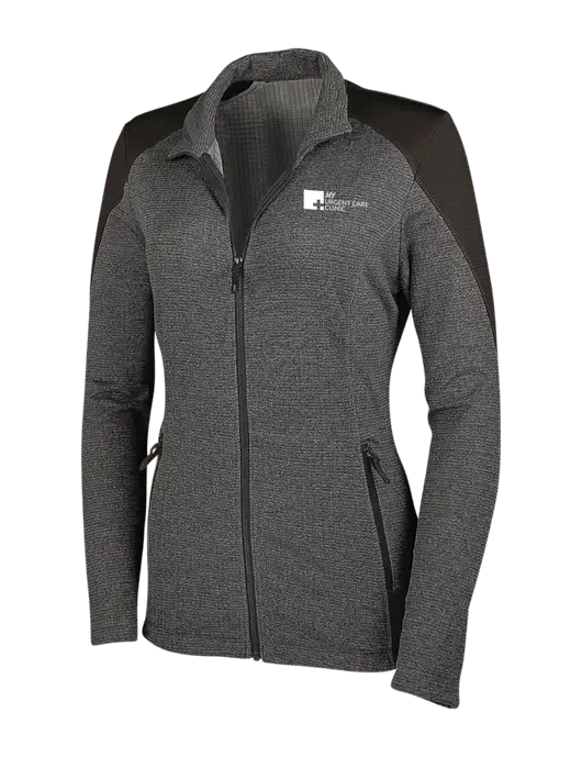 Medium Grey Heather Womens Grid Fleece Jacket w/My Urgent Care Logo