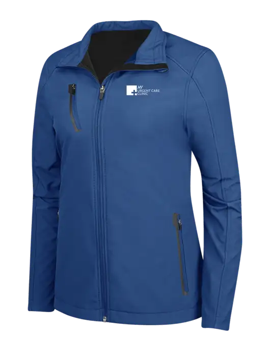 Dark Royal Womens Welded Softshell Jacket w/My Urgent Care Logo