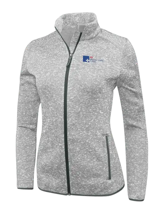 Grey Heather Womens Sweater Fleece Jacket w/My Urgent Care Logo