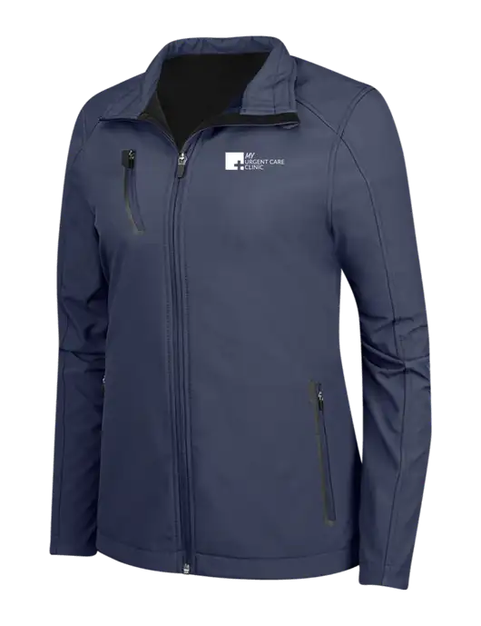 Navy Womens Welded Softshell Jacket w/My Urgent Care Logo