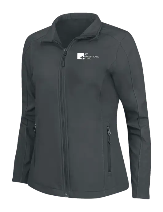 Charcoal Grey Womens Core Soft Shell Jacket w/My Urgent Care Logo
