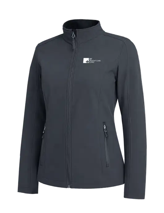 Charcoal Grey Womens Core Soft Shell Jacket w/My Urgent Care Logo