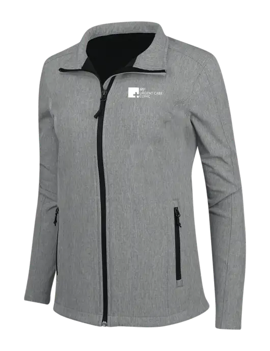 Medium Grey Heather Womens Core Soft Shell Jacket w/My Urgent Care Logo