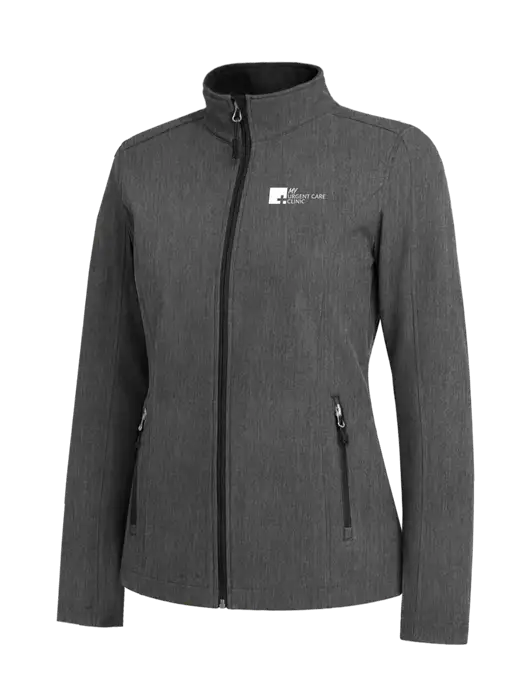 Medium Grey Heather Womens Core Soft Shell Jacket w/My Urgent Care Logo