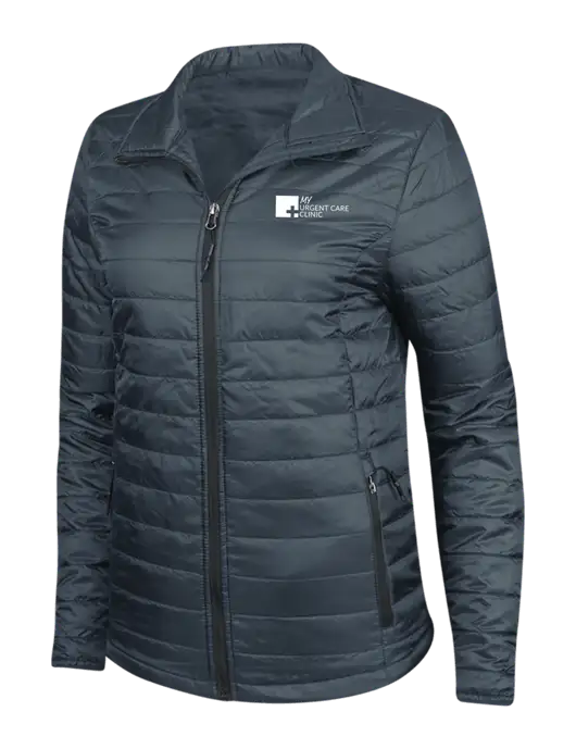 Navy Womens Puffy Packable Jacket w/My Urgent Care Logo