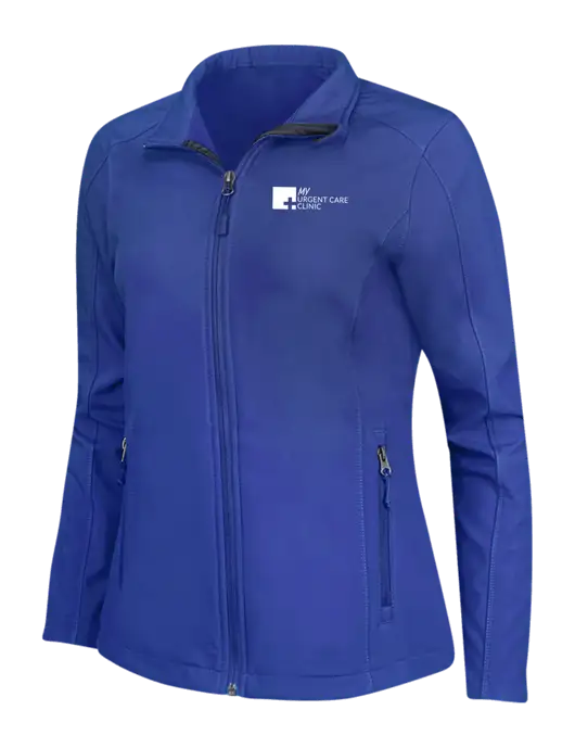 Dark Royal Womens Core Soft Shell Jacket w/My Urgent Care Logo