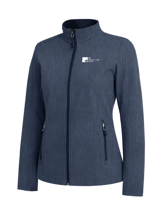 Navy Heather Womens Core Soft Shell Jacket w/My Urgent Care Logo