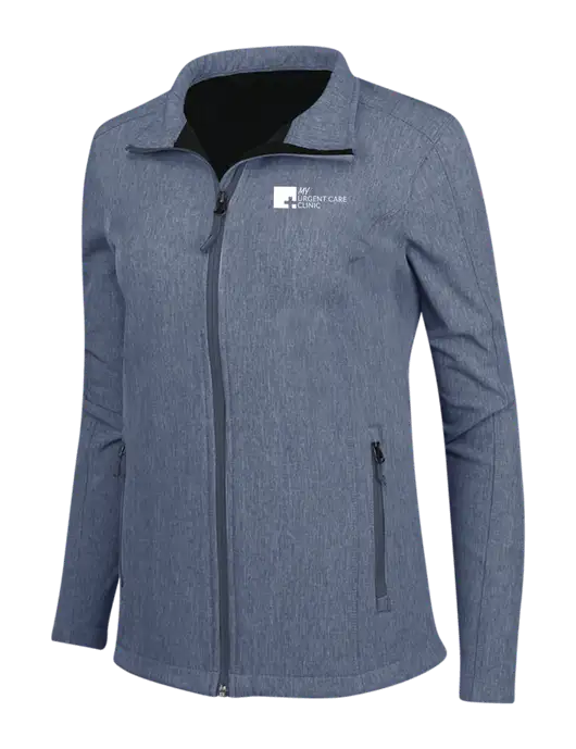 Navy Heather Womens Core Soft Shell Jacket w/My Urgent Care Logo