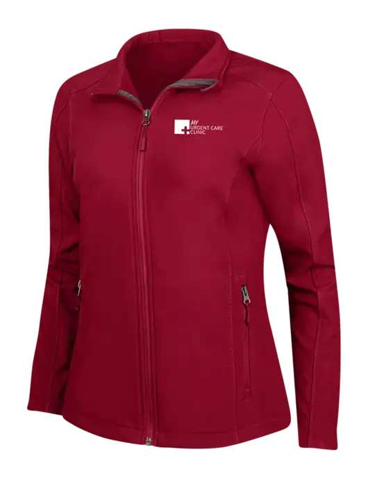 Red Womens Core Soft Shell Jacket w/My Urgent Care Logo