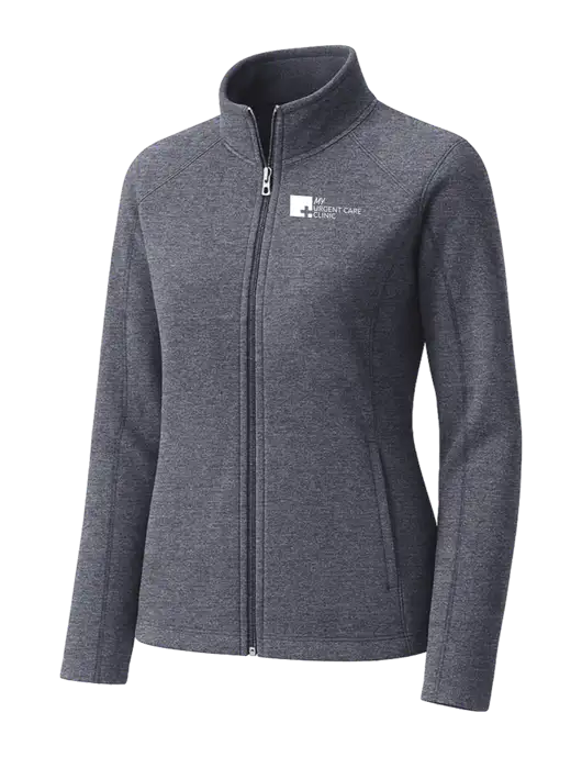Light Navy Heather Womens Microfleece Full-Zip Jacket w/My Urgent Care Logo