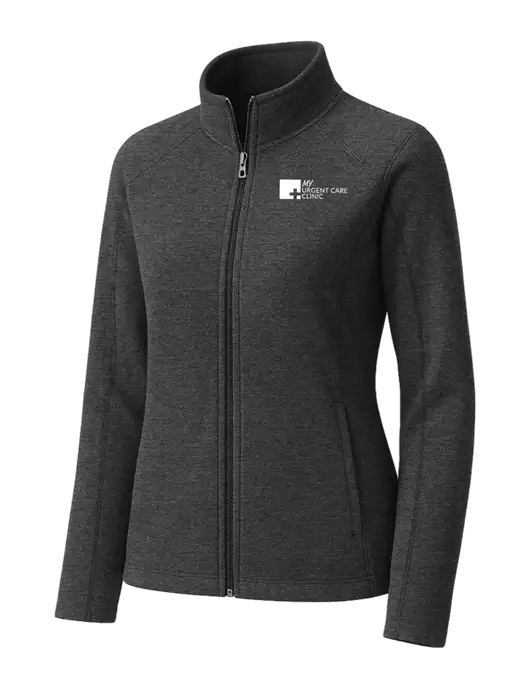 Charcoal Womens Heather Microfleece Full-Zip Jacket w/My Urgent Care Logo