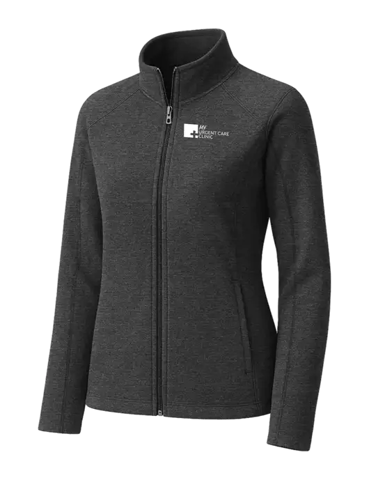 Charcoal Womens Heather Microfleece Full-Zip Jacket w/My Urgent Care Logo