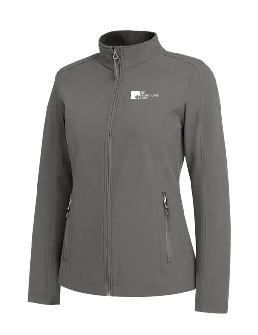 Medium Grey Womens Core Soft Shell Jacket w/My Urgent Care Logo