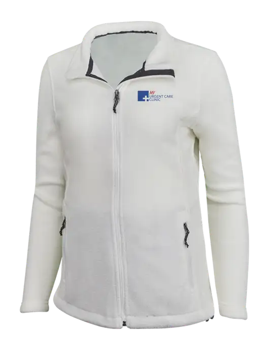 Womens White Fleece Jacket w/My Urgent Care Logo