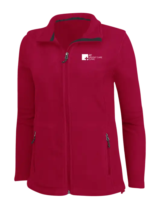 Womens Red Fleece Jacket w/My Urgent Care Logo