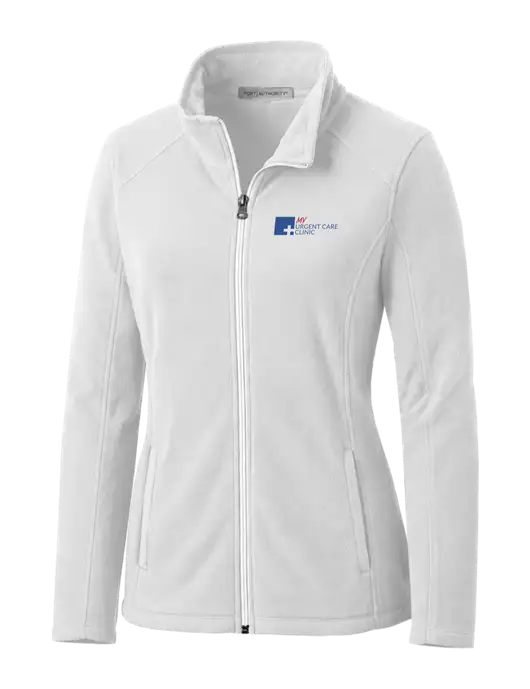 White Womens Microfleece Jacket w/My Urgent Care Logo