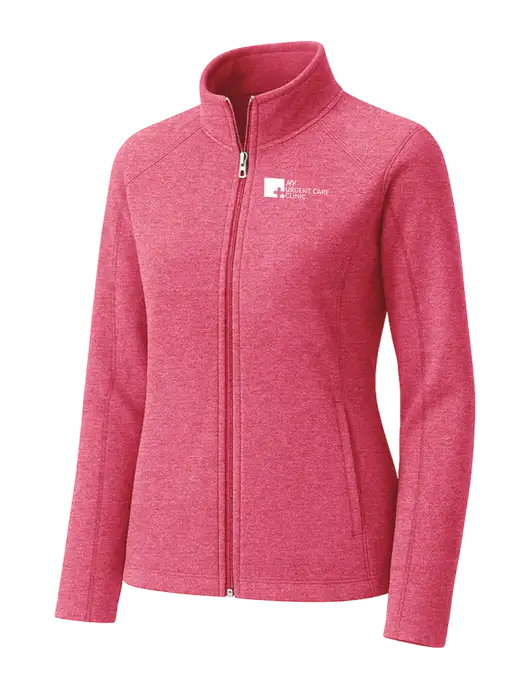 Fuchsia Heather Womens Heather Microfleece Full-Zip Jacket w/My Urgent Care Logo