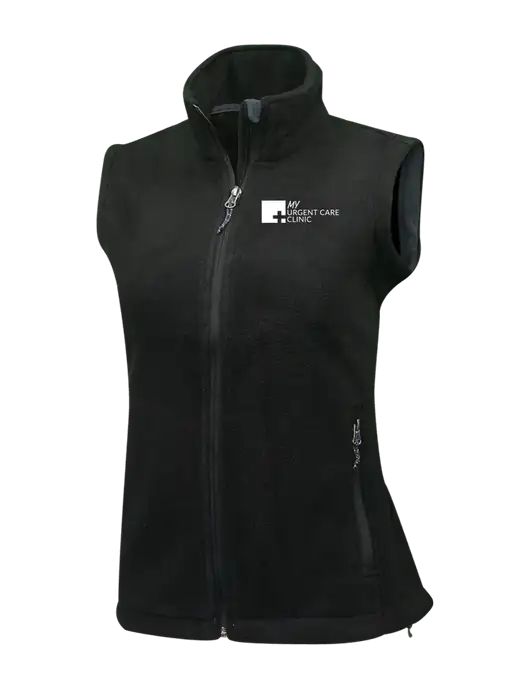 Womens Black Fleece Vest w/My Urgent Care Logo