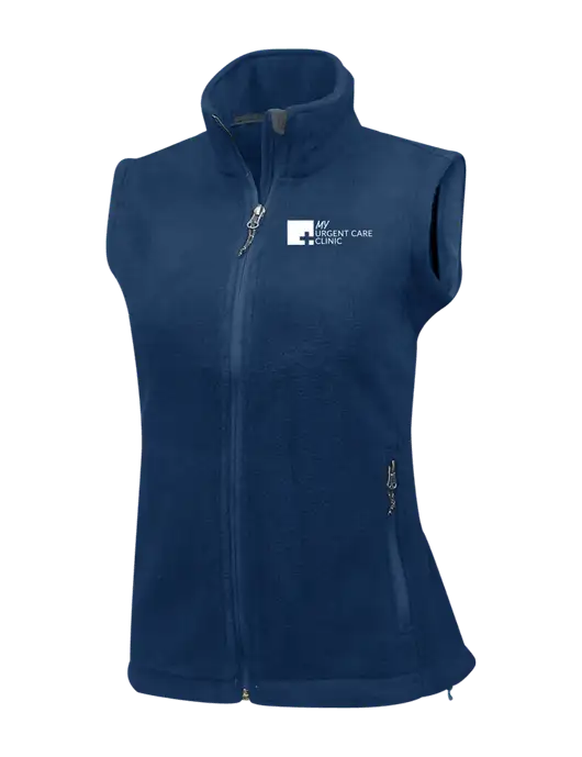 Navy Womens Fleece Vest w/My Urgent Care Logo