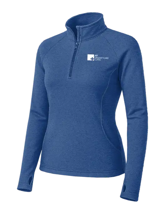 Royal Heather Womens Sport Wick Stretch 1/4 Zip Pullover w/My Urgent Care Logo