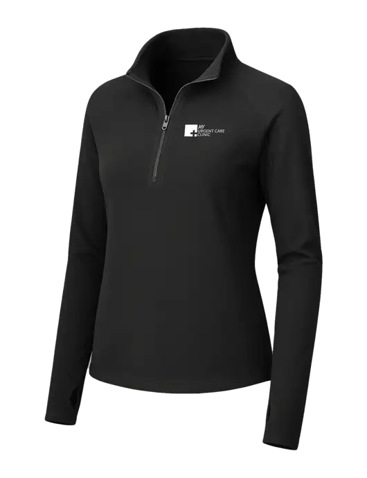 Womens Black Microfleece 1/2 Zip Pullover w/My Urgent Care Logo