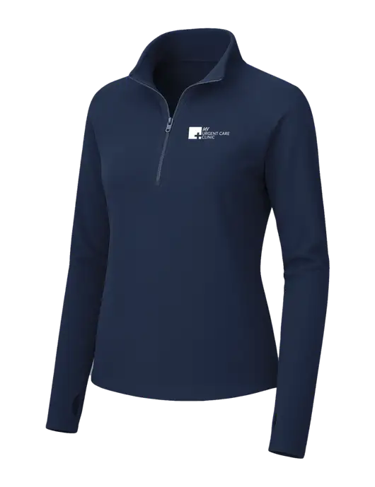Womens Navy Microfleece 1/2 Zip Pullover w/My Urgent Care Logo
