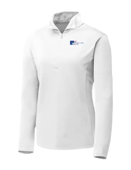 White Womens Posicharge Competitor ¼ Zip Pullover w/My Urgent Care Logo