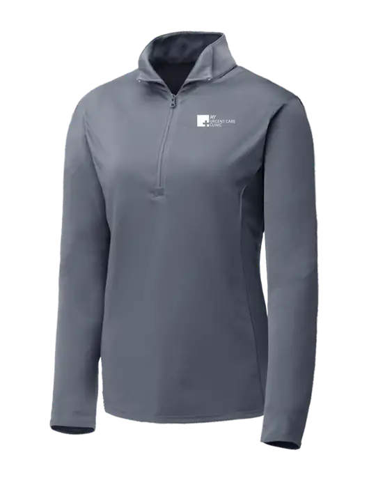 Medium Grey Womens Posicharge Competitor ¼ Zip Pullover w/My Urgent Care Logo