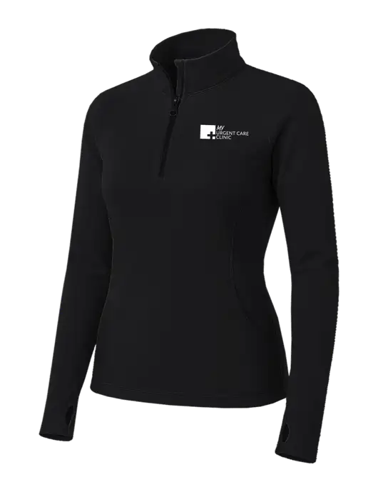 Womens Black Sport Wick Stretch 1/4 Zip Pullover w/My Urgent Care Logo