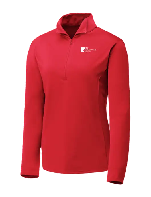 Red Womens Posicharge Competitor ¼ Zip Pullover w/My Urgent Care Logo