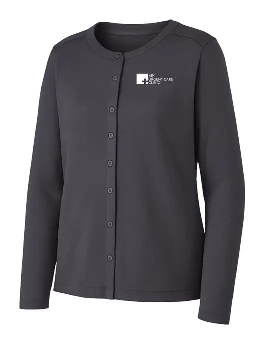 Grey Smoke Womens Concept Stretch Button-Front Cardigan Sweater w/My Urgent Care Logo