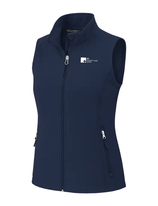 Navy Womens Core Soft Shell Vest w/My Urgent Care Logo