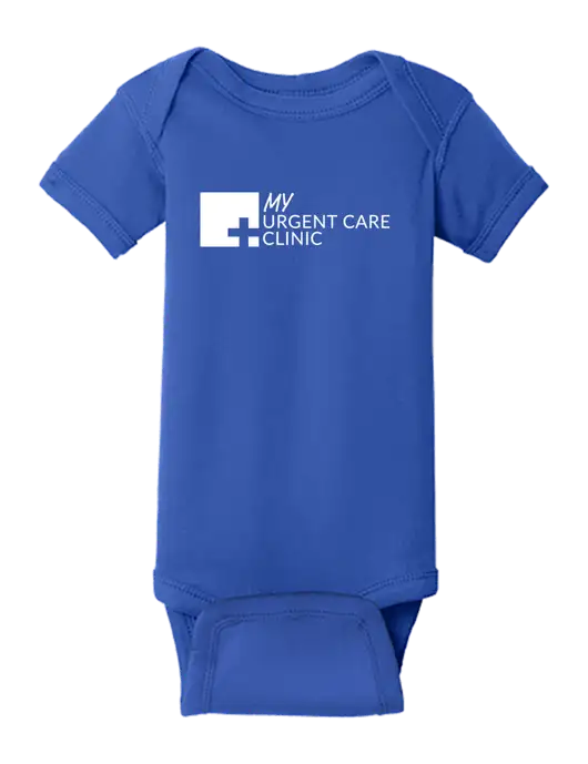 Rabbit Skins Royal Infant Short Sleeve Baby Rib Bodysuit w/My Urgent Care Logo