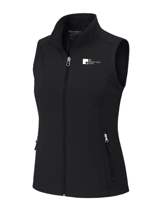 Black Womens Core Soft Shell Vest w/My Urgent Care Logo