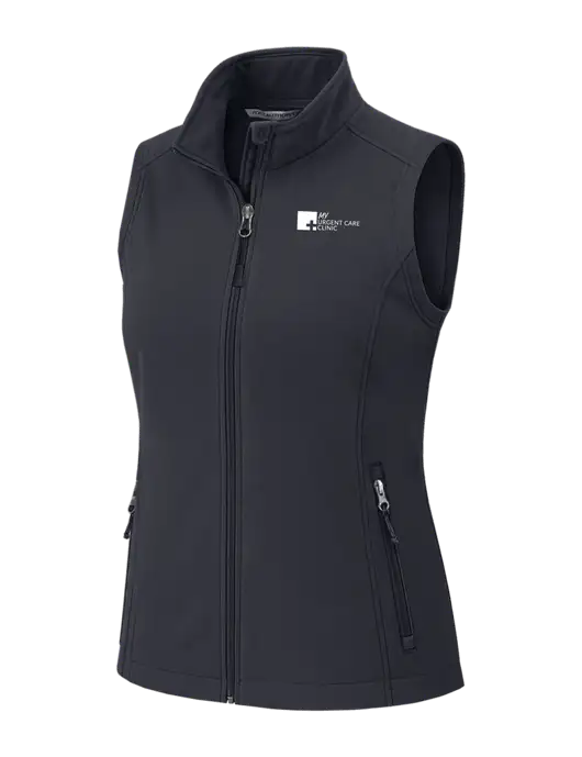 Charcoal Grey Womens Core Soft Shell Vest w/My Urgent Care Logo