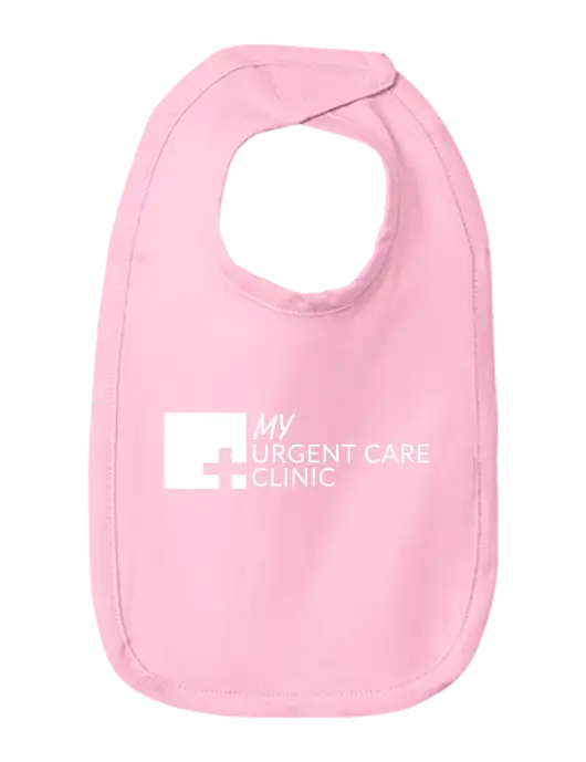 Rabbit Skins Pink Infant Premium Jersey Bib w/My Urgent Care Logo