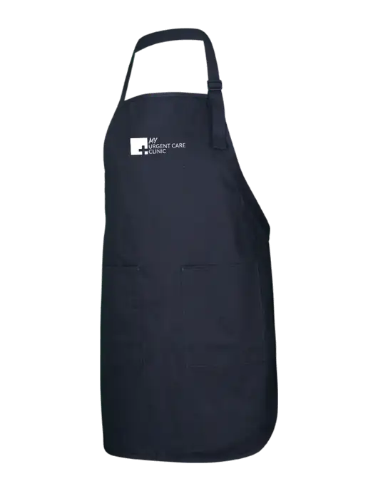 Full-Length Black Apron With Pockets w/My Urgent Care Logo