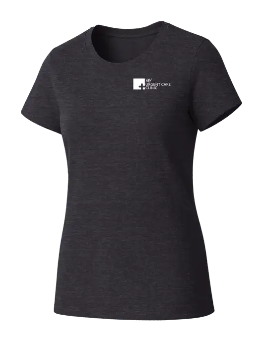 Womens Seriously Soft Heathered Charcoal T-Shirt w/My Urgent Care Logo