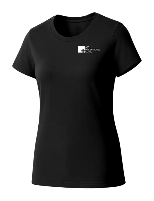 Womens Seriously Soft Black T-Shirt w/My Urgent Care Logo