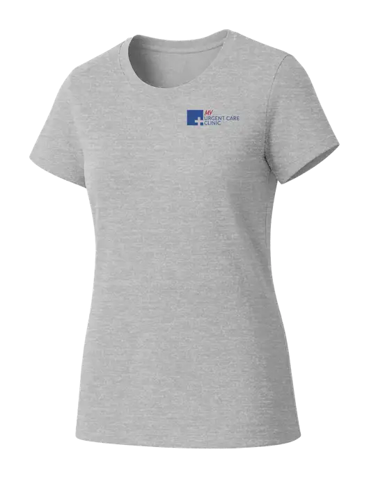 Womens Seriously Soft Light Heathered Grey T-Shirt w/My Urgent Care Logo